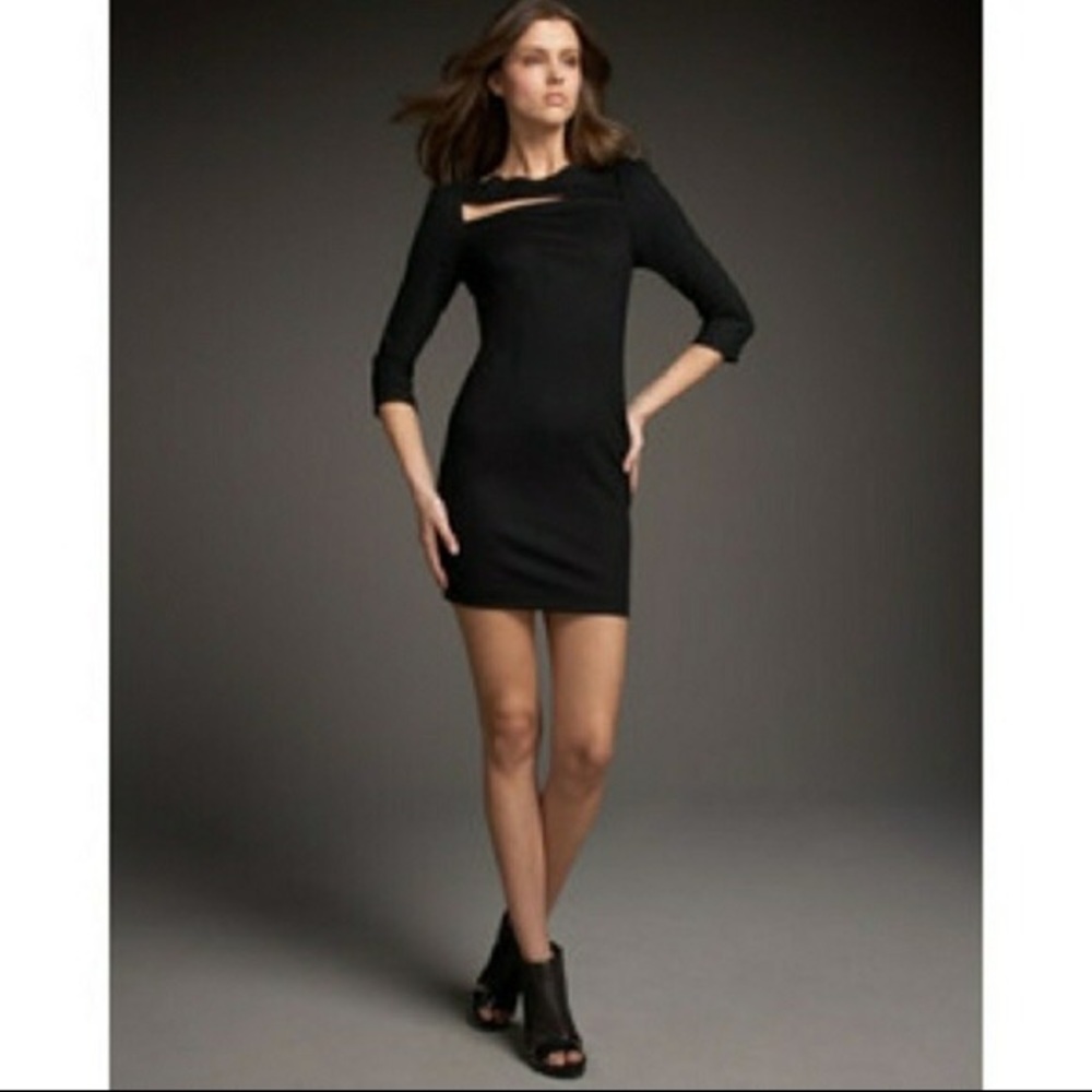 Diane Von Furstenberg Slashed Arita Mini Dress Black Size 8